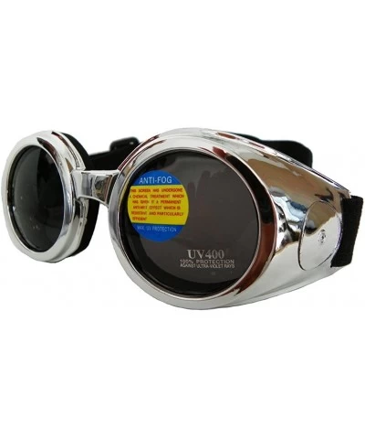 Goggle Small Round Goggles Burning Moto Motorcyle Jeep Steampunk Bicycle - Silver - C012L1A48ZB $16.40