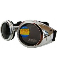 Goggle Small Round Goggles Burning Moto Motorcyle Jeep Steampunk Bicycle - Silver - C012L1A48ZB $16.40