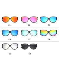 Cat Eye 2019 New Sunglasses Women Driving Mirrors vintage For Women cat eye Reflective flat lens Sun Glasses - C5 - CM18W7H36...
