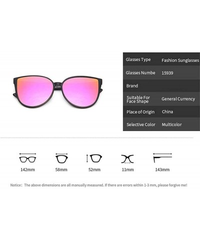 Cat Eye 2019 New Sunglasses Women Driving Mirrors vintage For Women cat eye Reflective flat lens Sun Glasses - C5 - CM18W7H36...