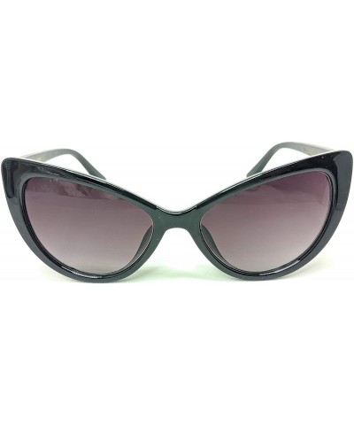 Cat Eye Cat Eye Sunglasses High Pointed Women Plastic Frame Vintage Mod Style Oversized Shades UV400 - Black - C718RNYRUGR $1...