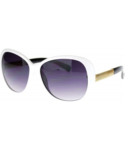 Butterfly Womens Metal Chain Oversized Large Butterfly Designer Fashion Sunglasses - White - CM11NV5CIRL $11.16