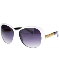 Butterfly Womens Metal Chain Oversized Large Butterfly Designer Fashion Sunglasses - White - CM11NV5CIRL $11.16