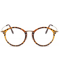 Round Round Frame Nearsighted Glasses Male Female metal frame resin lenses - Leopard Print - CK18G6RSCWU $29.52