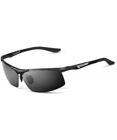 Rimless Men's Sunglasses Polarized Coating Mirror Glasses Male Eyewear Accessories - Black - CD194O5C3AX $57.76
