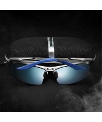 Rimless Men's Sunglasses Polarized Coating Mirror Glasses Male Eyewear Accessories - Black - CD194O5C3AX $23.42