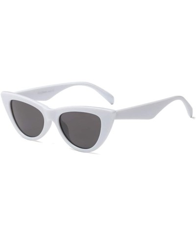 Goggle Vintage Retro Women Cateye Sunglasses Clout Goggle Small Fun Colorful Shades - White - CW18IC8Q8II $23.11
