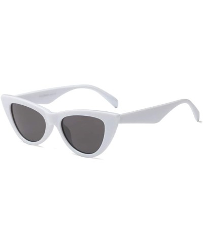 Goggle Vintage Retro Women Cateye Sunglasses Clout Goggle Small Fun Colorful Shades - White - CW18IC8Q8II $10.34