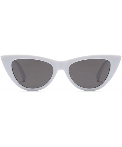 Goggle Vintage Retro Women Cateye Sunglasses Clout Goggle Small Fun Colorful Shades - White - CW18IC8Q8II $10.34