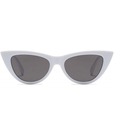 Goggle Vintage Retro Women Cateye Sunglasses Clout Goggle Small Fun Colorful Shades - White - CW18IC8Q8II $10.34