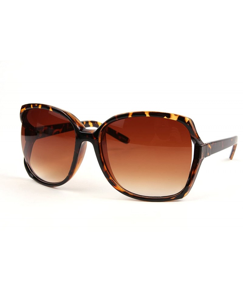 Oversized Retro Vintage Oversize Sunglasses P2143 - Tortoise/Gradientbrown Lens - C911NZCYD2N $9.02