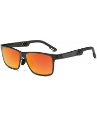 Rectangular Polarized Sunglasses Driving Photosensitive Glasses 100% UV protection - Black/Red - CG18SS92CQW $16.37