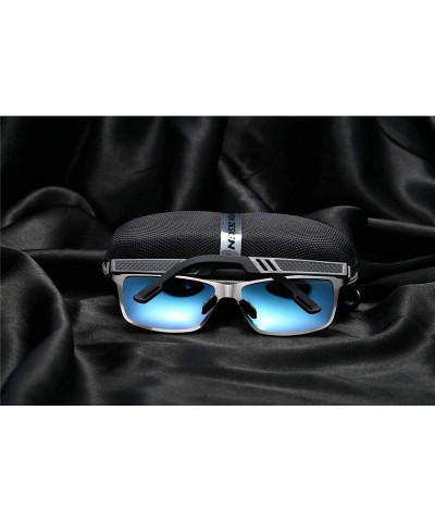 Rectangular Polarized Sunglasses Driving Photosensitive Glasses 100% UV protection - Black/Red - CG18SS92CQW $16.37