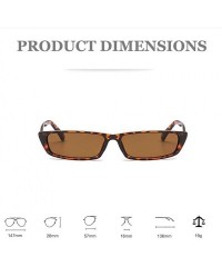 Rectangular Vintage Rectangle Small Frame Sunglasses Fashion Designer Square Shades for Women - Brown - CY18G0RZG95 $13.60