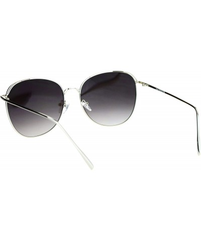 Butterfly Womens Color Mirrored Minimal Thin Metal Large Butterfly Sunglasses - Silver Mirror - CH12N4Z0A6K $15.45