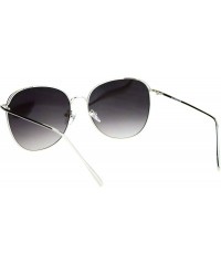 Butterfly Womens Color Mirrored Minimal Thin Metal Large Butterfly Sunglasses - Silver Mirror - CH12N4Z0A6K $15.45