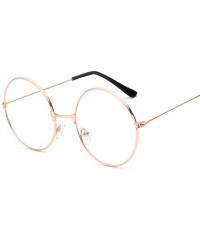 Round Unisex Fashion Classic Gold Metal Frame Glasses Women Classical Vintage Style Optical Round Reading - Black - CG197Y66N...