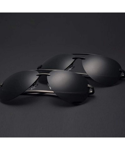 Oval Men's Polarized Sunglasses Metal Alloy Driving Glasses 100% UV400 Protection Goggles Eyewear Pilot - C5197A2X5A9 $21.58
