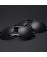 Oval Men's Polarized Sunglasses Metal Alloy Driving Glasses 100% UV400 Protection Goggles Eyewear Pilot - C5197A2X5A9 $21.58