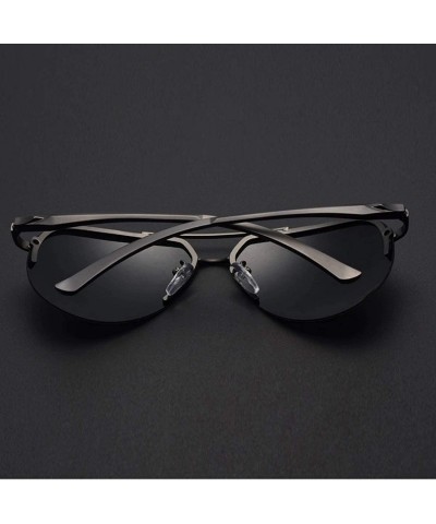 Oval Men's Polarized Sunglasses Metal Alloy Driving Glasses 100% UV400 Protection Goggles Eyewear Pilot - C5197A2X5A9 $21.58