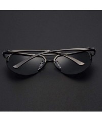 Oval Men's Polarized Sunglasses Metal Alloy Driving Glasses 100% UV400 Protection Goggles Eyewear Pilot - C5197A2X5A9 $21.58