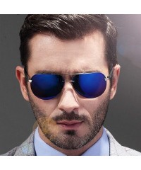 Oval Men's Polarized Sunglasses Metal Alloy Driving Glasses 100% UV400 Protection Goggles Eyewear Pilot - C5197A2X5A9 $21.58