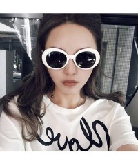 Aviator Sunglasses Retro Vintage Unisex Sunglasses Rapper Oval Shades Grunge Glasses - A - C918H3UC8EE $8.03