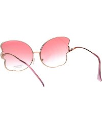 Butterfly Womens Butterfly Frame Sunglasses Gradient Color Lens Curved Temple - Gold (Pink) - C918QSA95H5 $8.42