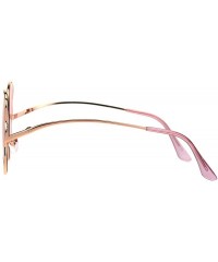 Butterfly Womens Butterfly Frame Sunglasses Gradient Color Lens Curved Temple - Gold (Pink) - C918QSA95H5 $8.42