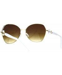 Square Womens Fashion Sunglasses Fan Shape Designer Decor Shades UV 400 - White - CP185USRGZO $10.05