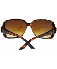Butterfly Womens Gold Lion Coin Emblem Hinge Rectangular Butterfly Sunglasses - Tortoise Brown - C611NV5C1QJ $12.01