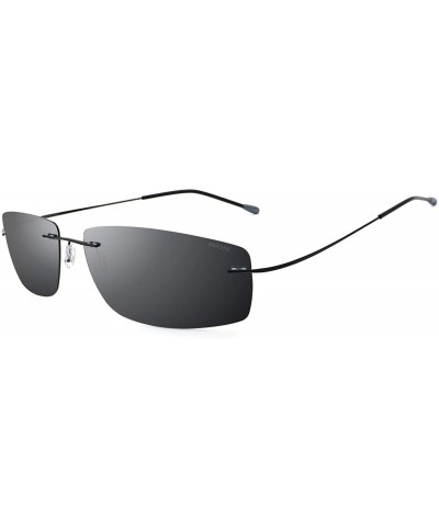 Goggle Ultra-light Titanium Rimless Polarized Aviator Sunglasses for Men (Driving Outdoor Special) - CN18MHNXQG9 $21.43