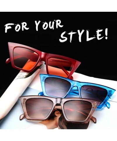 Rimless Polarized Sunglasses for Women Oversized Vintage Retro Cat Eye Square Sun Glasses Fashion Shades (White) - White - CX...