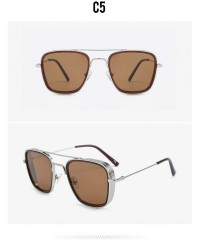 Aviator Square Frame Sunglasses Trendy Glasses for Women Superstar - Silvertea - CP18AY2HURO $10.66