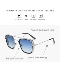 Aviator Square Frame Sunglasses Trendy Glasses for Women Superstar - Silvertea - CP18AY2HURO $10.66