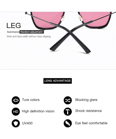 Aviator Square Frame Sunglasses Trendy Glasses for Women Superstar - Silvertea - CP18AY2HURO $10.66