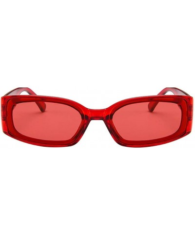 Sport Women Narrow Oval Sunglasses Square Frame Shades Sports UV400 SunGlasses Goggles Eyeglasses - Red - CA18U8A0H3S $20.96