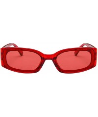 Sport Women Narrow Oval Sunglasses Square Frame Shades Sports UV400 SunGlasses Goggles Eyeglasses - Red - CA18U8A0H3S $17.87