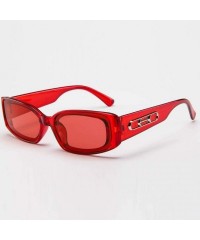 Sport Women Narrow Oval Sunglasses Square Frame Shades Sports UV400 SunGlasses Goggles Eyeglasses - Red - CA18U8A0H3S $9.53