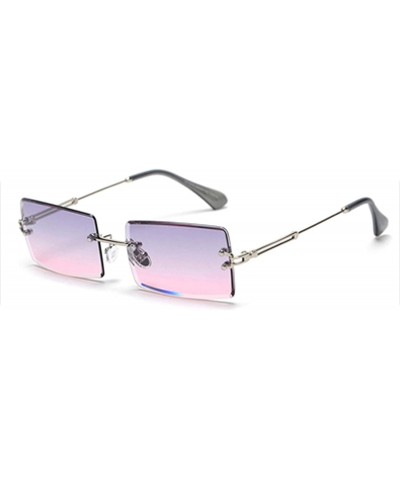 Oversized Fashion RimlSunglasses Women Accessories Rectangle FeSun Glasses Green Black Brown Square Eyewear - Gray Pink - CO1...