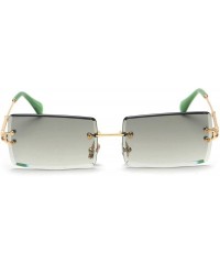 Oversized Fashion RimlSunglasses Women Accessories Rectangle FeSun Glasses Green Black Brown Square Eyewear - Gray Pink - CO1...