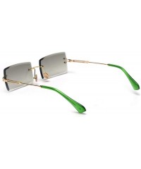 Oversized Fashion RimlSunglasses Women Accessories Rectangle FeSun Glasses Green Black Brown Square Eyewear - Gray Pink - CO1...