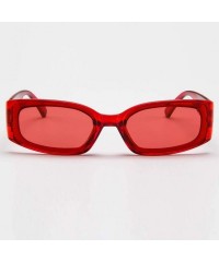 Sport Women Narrow Oval Sunglasses Square Frame Shades Sports UV400 SunGlasses Goggles Eyeglasses - Red - CA18U8A0H3S $9.53