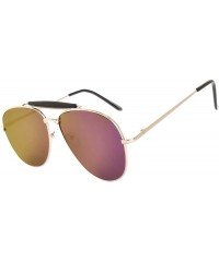 Oversized Aviator Women Men Metal Sunglasses Fashion Designer Frame Colored Lens - Flat_10389_c11_silv_purple - CZ185ICSCE7 $...