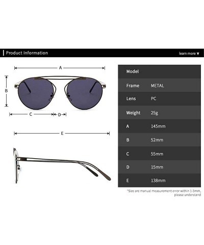 Oval Small Oval Vintage Sun Glasses Retro Punk Metal Frame Color Tinted Shades - Silver - CQ18LNTM58Z $15.87