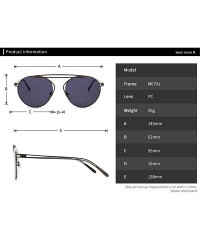 Oval Small Oval Vintage Sun Glasses Retro Punk Metal Frame Color Tinted Shades - Silver - CQ18LNTM58Z $15.87