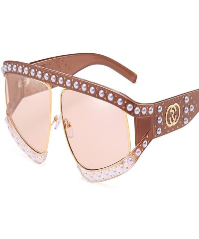 Oval Color mood New Fashion Sunglasses Irregular Pearl Sunglasses - A11-2-663052 - CW18EH4CAW7 $71.75