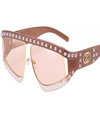 Oval Color mood New Fashion Sunglasses Irregular Pearl Sunglasses - A11-2-663052 - CW18EH4CAW7 $70.81