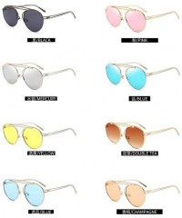 Oval Small Oval Vintage Sun Glasses Retro Punk Metal Frame Color Tinted Shades - Silver - CQ18LNTM58Z $15.87