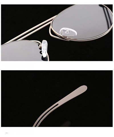 Oval Small Oval Vintage Sun Glasses Retro Punk Metal Frame Color Tinted Shades - Silver - CQ18LNTM58Z $15.87